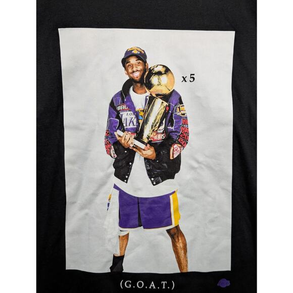 Vintage 2014 Nike Kobe Bryant GOAT Dri Fit Shirt MEDIUM 5X Champion Mamba *HOLE - Picture 4 of 9